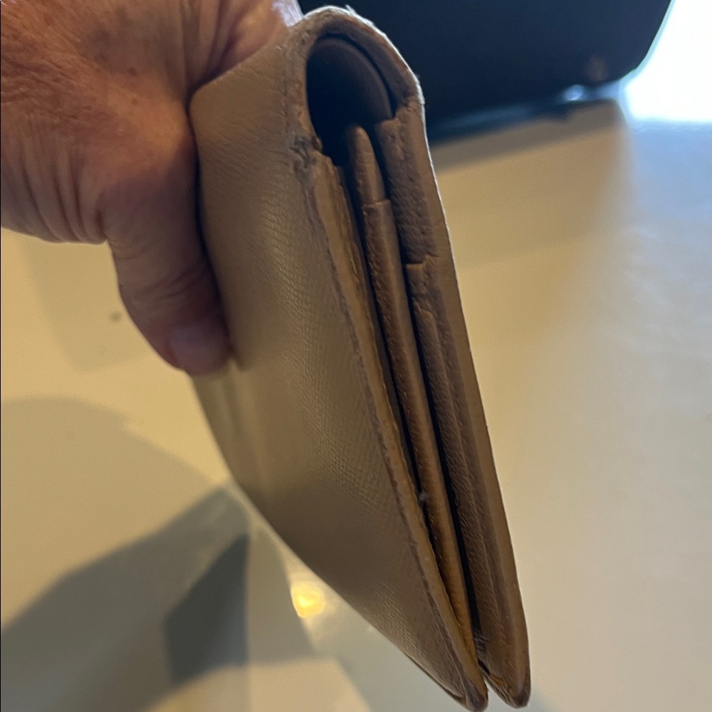CHANEL Tan Leather Wallet with Logo - Picture 11 of 12